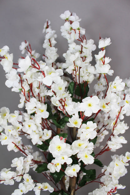 Kunstpflanze Blütenbaum 120 cm Wintersweet Weiß Künstliche Pflanze Blüten