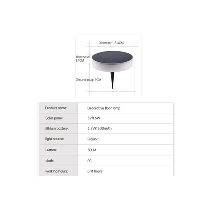 Design Solarleuchte rund 15 cm Tischlampe Gartenlampe kabellos Wandlampe Solarampe Tischlampe