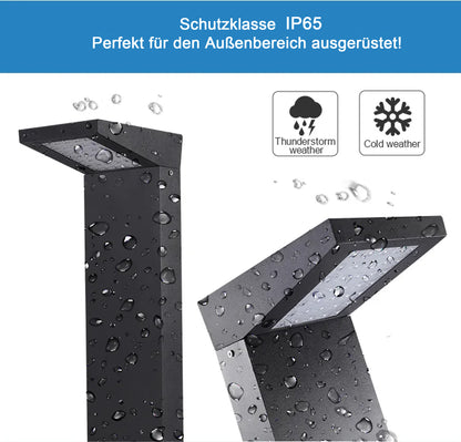Moderne Solar Gartenlampe Aluminium helle Solarlampe Außenleuchte Sockelleuchte warmweiß