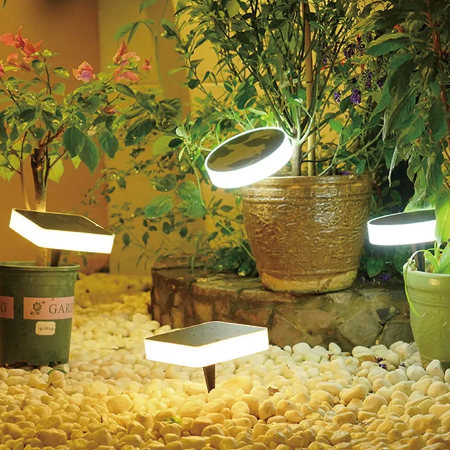 Design Solarleuchte rund 15 cm Tischlampe Gartenlampe kabellos Wandlampe Solarampe Tischlampe